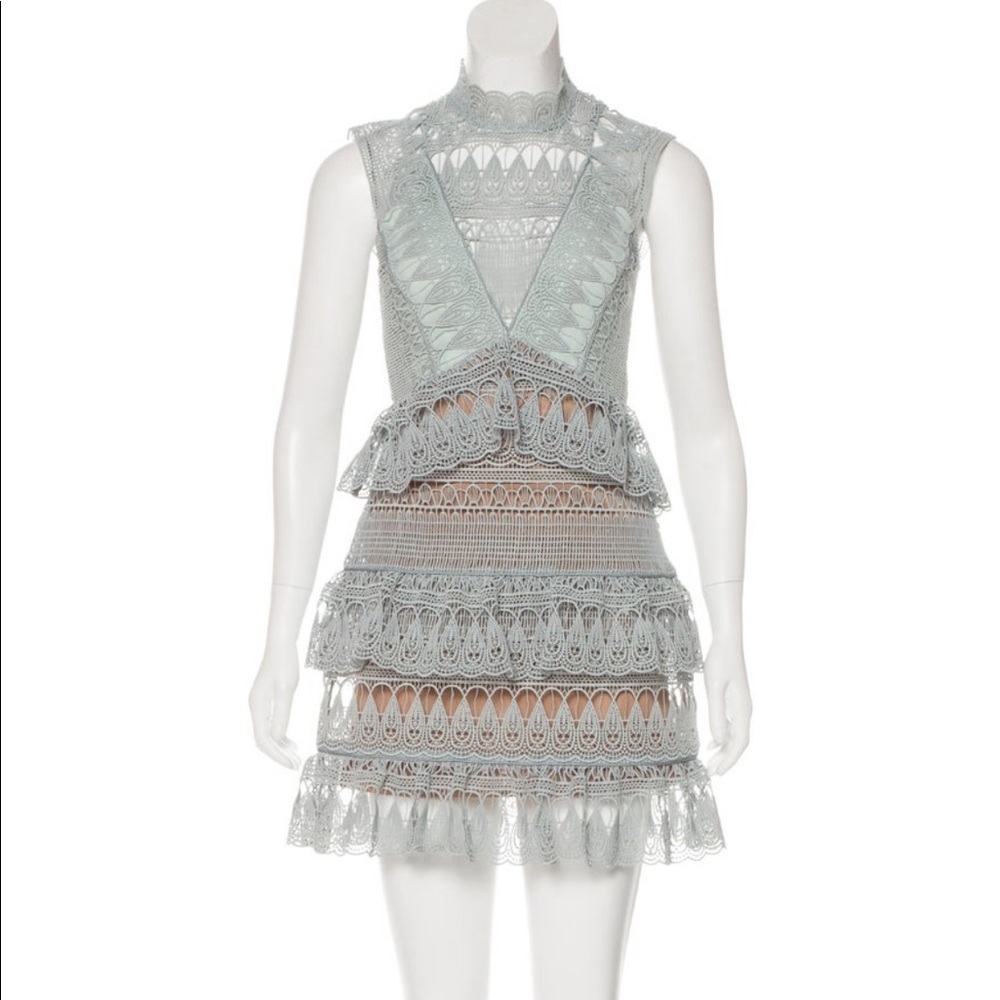 Self Portrait Light Mint Green Dress, worn twice